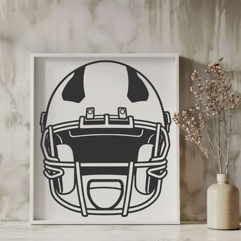 Illustrated American football with a removable football helmet