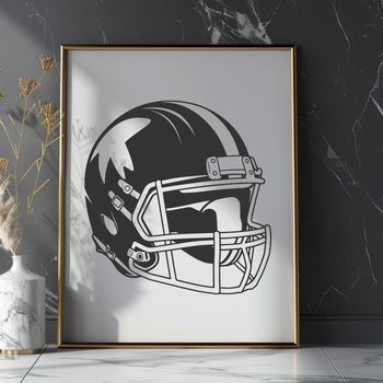 An illustration of a football with laces and padding, representative of the sport.
