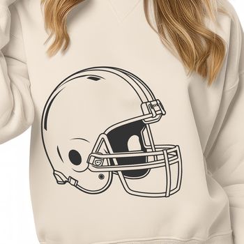 American football with a protective helmet and facemask, suitable for vector art designs.