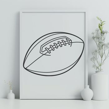 A high-quality digital illustration of a stylized American football.
