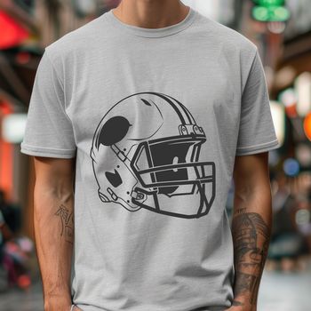 A detailed vector illustration of a football helmet, commonly used in the sport of American football.