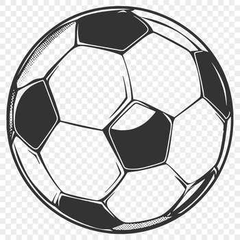 A high-quality vector illustration of a football ball, suitable for digital design and crafting.