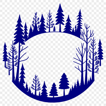 Vector illustration of a dense forest with trees and foliage, suitable for digital design projects.