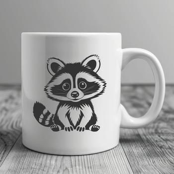 A graphic representation of a raccoon created as an SVG file.