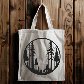 A detailed illustration of a forest landscape with various trees and foliage, created as a vector graphic for digital use.