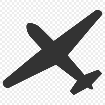 A stylized vector illustration of a commercial airliner in flight.