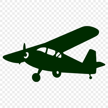 A single-engine propeller-driven aircraft with a pointed nose and wings, depicted in vector format.