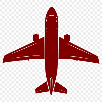 A simple silhouette of an airplane, suitable for various uses including commercial and personal projects.