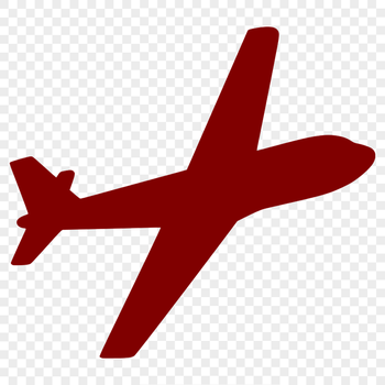 Airplane silhouette with streamlined aerodynamic design