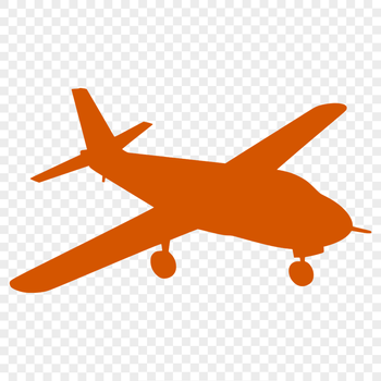 Illustrative rendering of an airplane in a vector format.