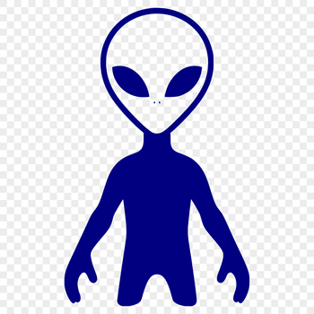 A sci-fi alien character designed as a vector graphic suitable for cutting machines and laser engraving.