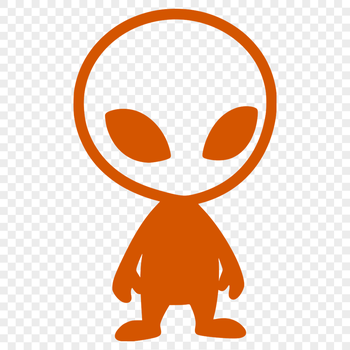 A futuristic alien figure with a metallic body and glowing eyes, suitable for commercial or personal use.