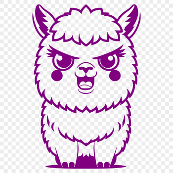 An SVG graphic representation of a long-necked, woolly-haired domesticated animal native to South America.