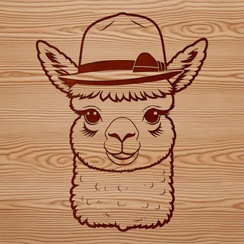 A stylized illustration of a South American camelid, commonly referred to as an alpaca.
