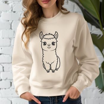 A high-quality illustration of a single alpaca in a natural environment, suitable for various design applications.