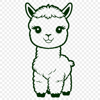 An illustration of a South American camelid, typically kept as livestock.
