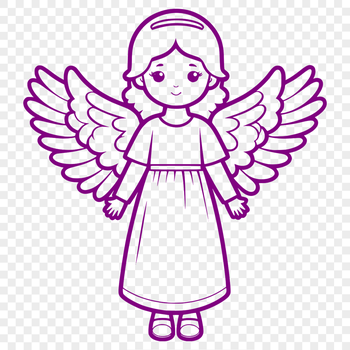 An illustration of a winged angel figure in vector format.