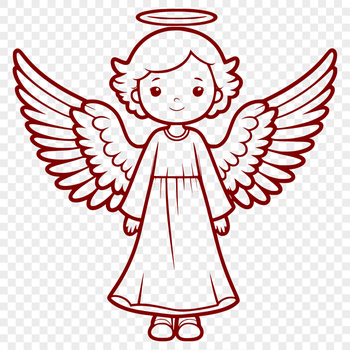 A detailed illustration of a winged angel figure, suitable for use in various design projects.