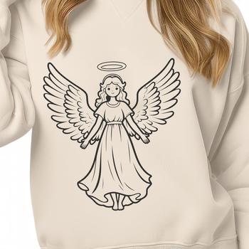 A digital illustration of a winged angel in vector format, suitable for various applications.