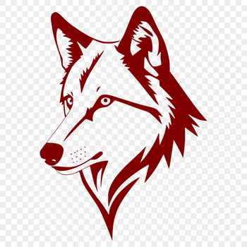 A wolf's head with detailed fur textures, suitable for vector design and cutting machine projects.