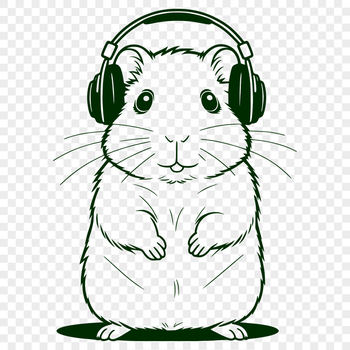 A small, furry animal commonly kept as a pet, depicted in a stylized vector design.