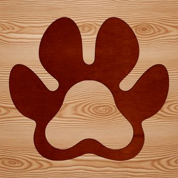 Graphic design elements featuring isolated animal paws in an editable SVG template.