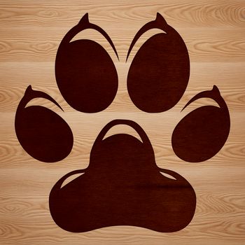 Vector design featuring multiple paw prints arranged in a creative composition.