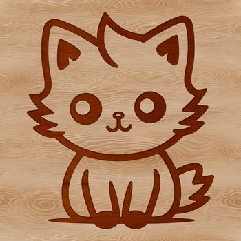 A simple line drawing of a sitting cat, suitable for vector art and design.