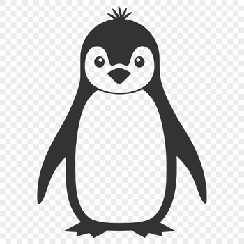 A simple penguin illustration in vector format, suitable for cutting machine designs or digital art projects.