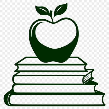 An illustration of a book with the Apple logo on its cover, suitable for education and vector design purposes.