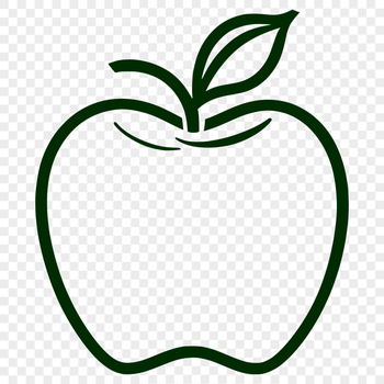 A digital representation of a sliced apple, created as a vector graphic in SVG format.