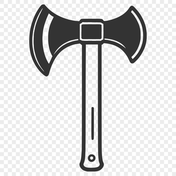 Illustrated axe graphic in vector format