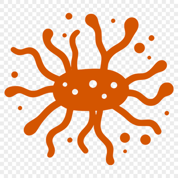 A simple illustration of a bacterium in a microscopic format.