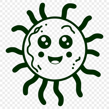 Illustration of bacteria in a microbial context, suitable for vector design and cutting machine stencils.