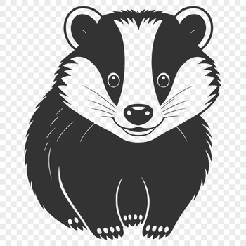 A graphic representation of a wild animal, specifically a badger, created using scalable graphics technology.