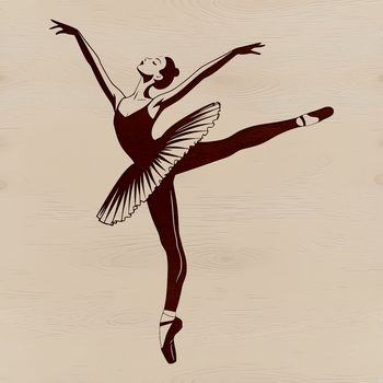 A female dancer in a tutu, posing en pointe on one leg.