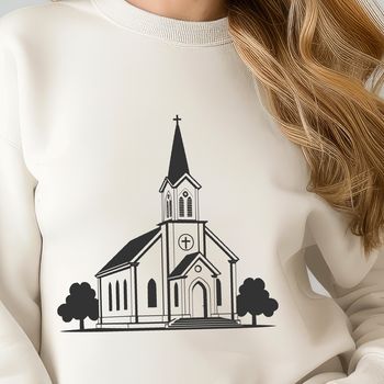 A simple illustration of a traditional Baptist church building.