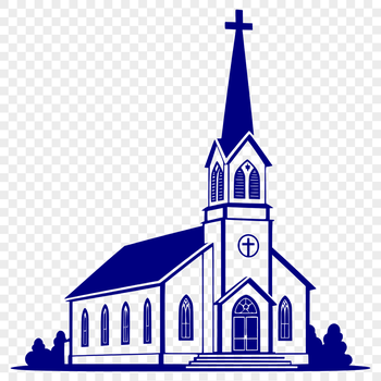 Illustrative design of a traditional Baptist church building with classic architecture.