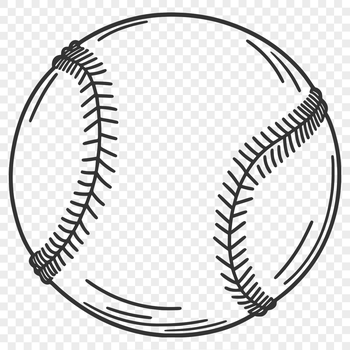 A high-resolution vector illustration of a baseball with stitching and seams.