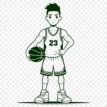 A young male basketball player in motion.
