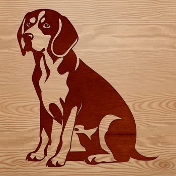 A sitting beagle dog in vector format.