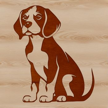 A vector illustration of a Beagle sitting on its hind legs, suitable for various design applications.