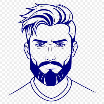 An SVG vector graphic of a man's profile, suitable for cutting machines or design software.