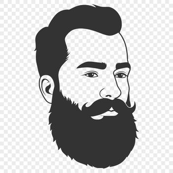 A digital illustration of a man with a beard, created as a vector art.