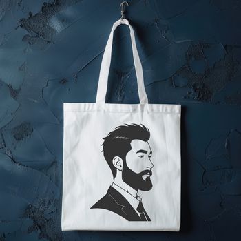 A male figure with a beard, designed in vector format.