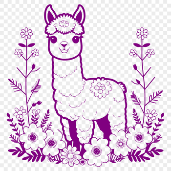 A high-resolution digital illustration of a South American camelid animal.