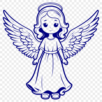 A digital design of an angel with wings and halo, created as a scalable vector graphic.