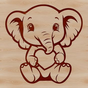 An illustration of a large African elephant standing on its hind legs.