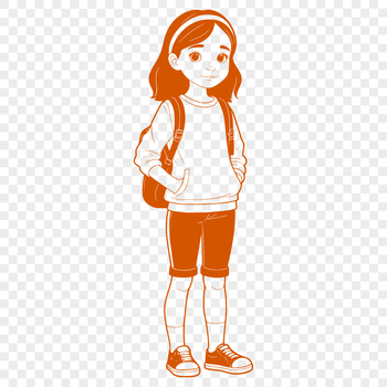 A young female figure created as vector art.