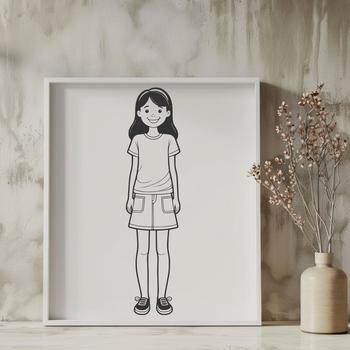 An SVG file featuring a stylized representation of a girl.